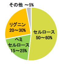 一般的な木質主成分の構成割合