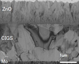 CIGS太陽電池の断面