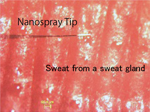 Fig. 5 Sweat trapping from a sweat gland of a person's finger